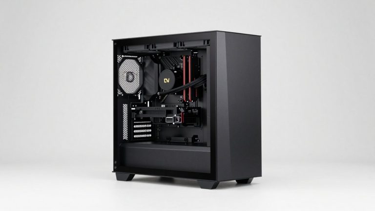Custom Gaming PC Workspace Ergonomics Setup: Desk, Monitor and Noise